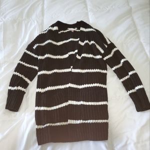 Black and white striped cardigan